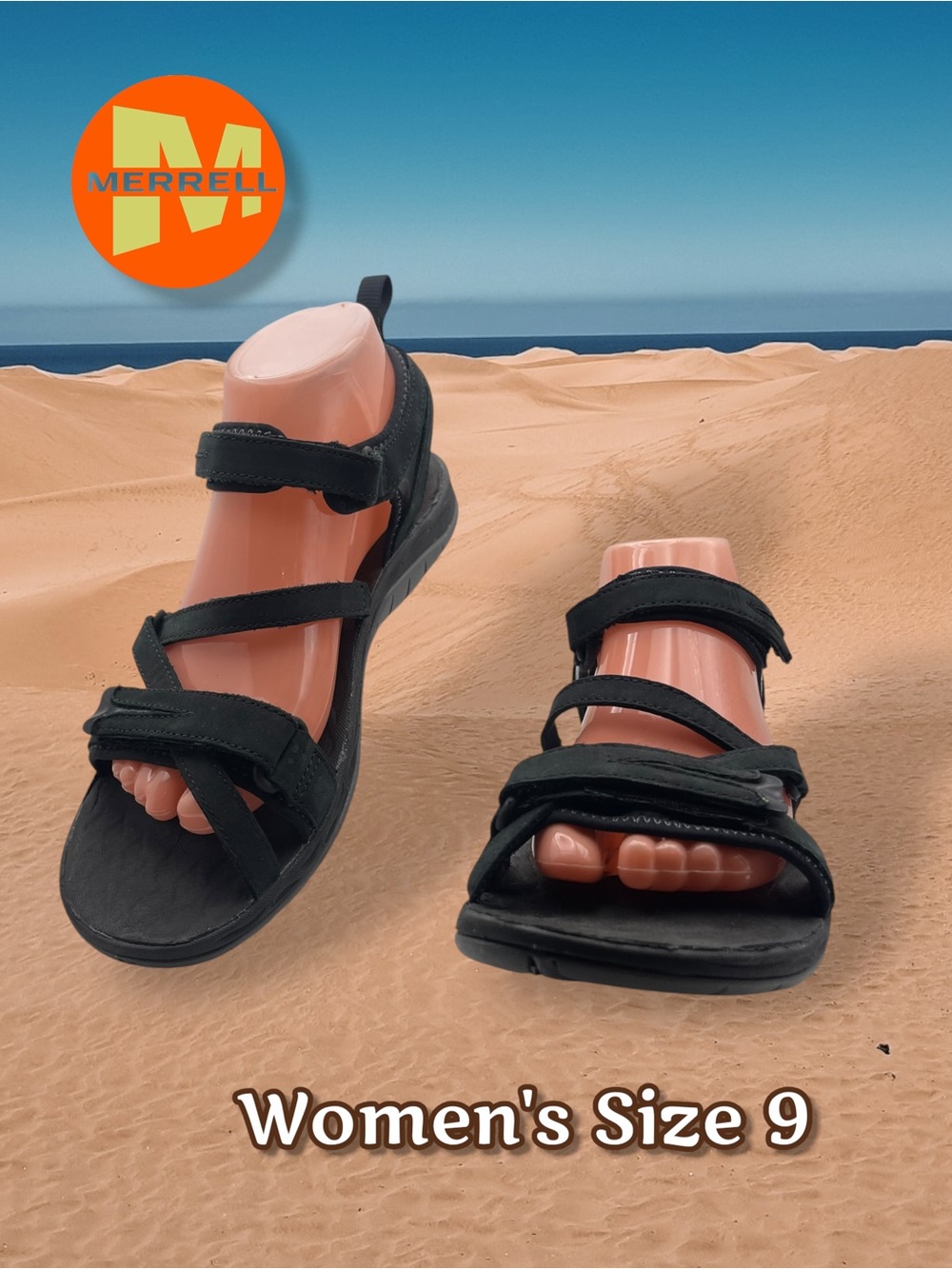 MERRELL Siren Strap Q2 Hiking Sandals Women's Size 9 Black
